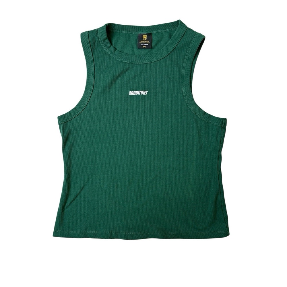 NRL South Sydney Rabbitohs Rugby Training Tank Sz 2XL Green Jersey Gorpcore Gym